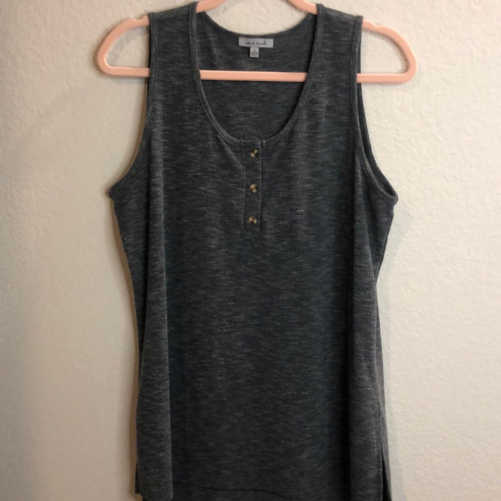 White Birch Gray Sleeveless Top